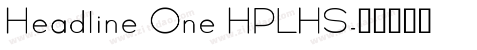 Headline One HPLHS字体转换